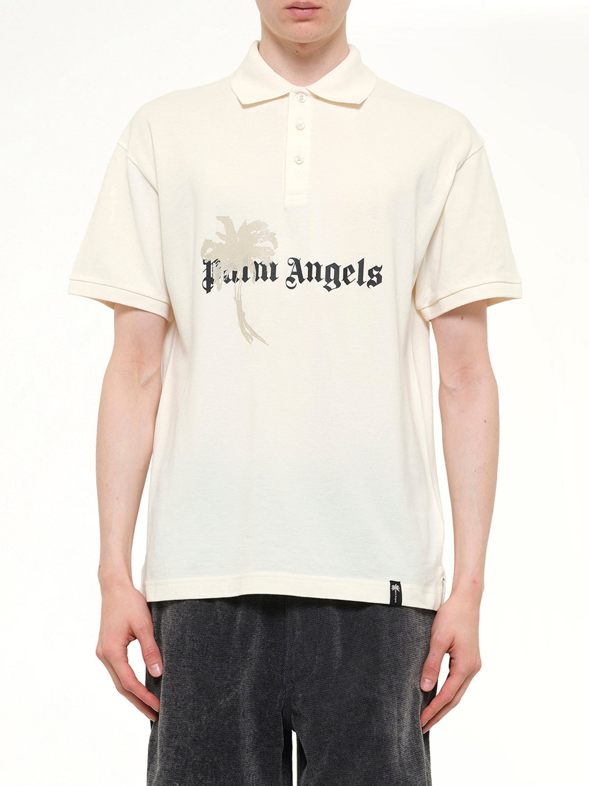 Palm Drift Polo S/S in Off White/Black