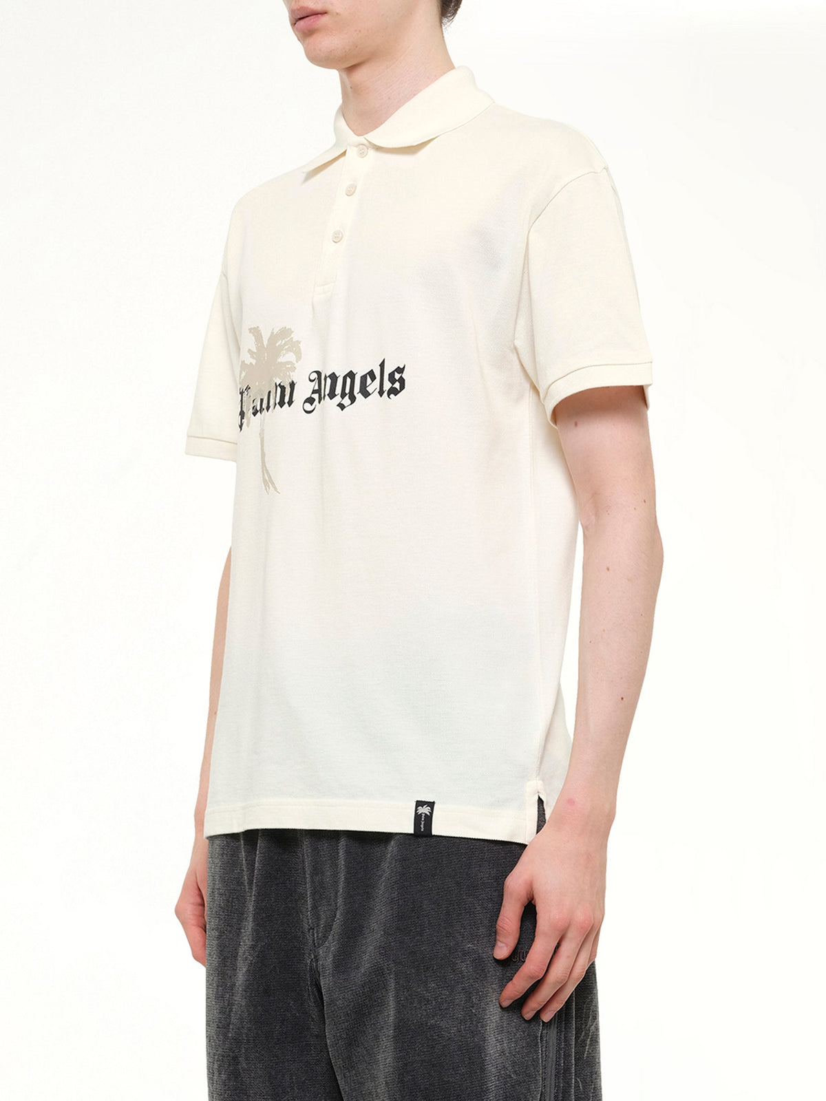 Palm Drift Polo S/S in Off White/Black