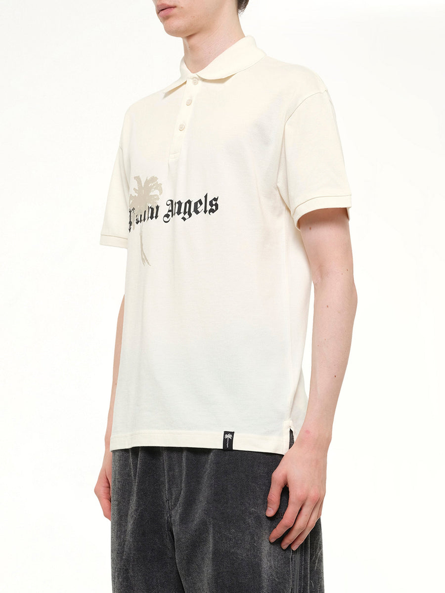 Palm Drift Polo S/S in Off White/Black