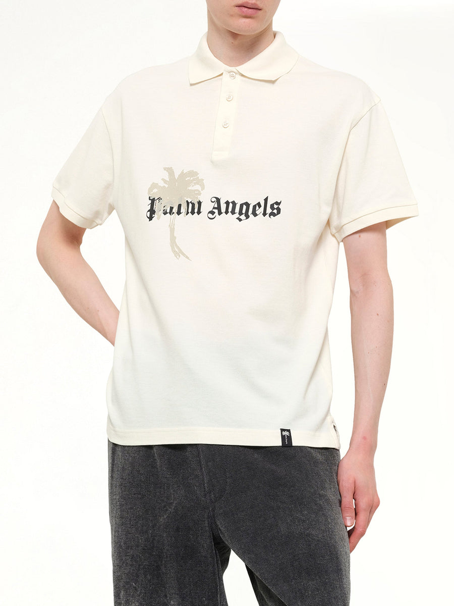 Palm Drift Polo S/S in Off White/Black