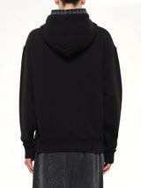 Palm Rib Loose Hoodie in Black/Off White