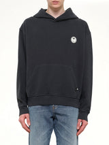 Palm Shadow Loose Hoodie in Black/Off White
