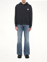 Palm Shadow Loose Hoodie in Black/Off White