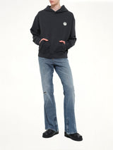 Palm Shadow Loose Hoodie in Black/Off White