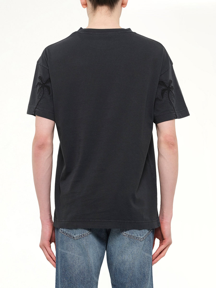 Palm Shadow Regular T-Shirt in Anthracite/Off White