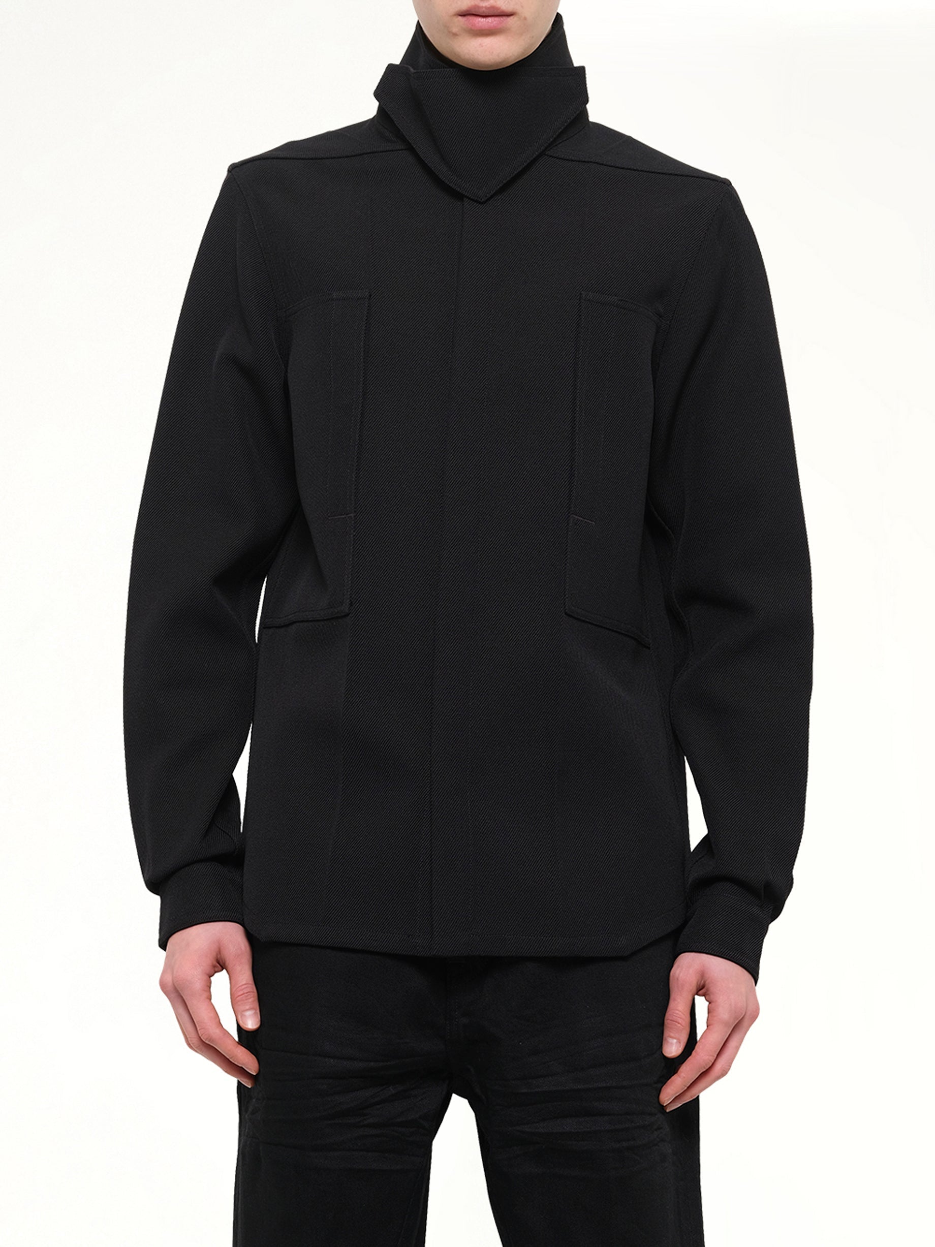 Tower Wool Outershirt in Black