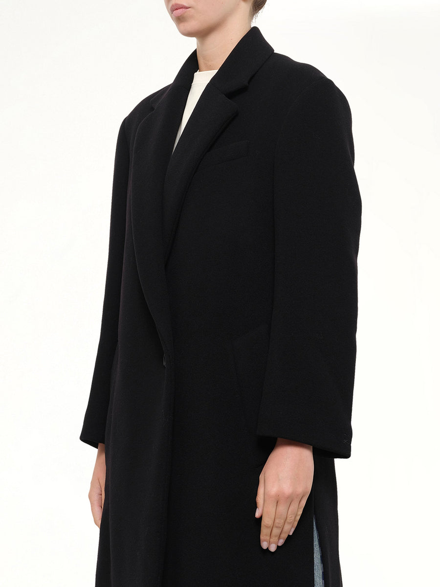 Wool Cashmere Coat in Black