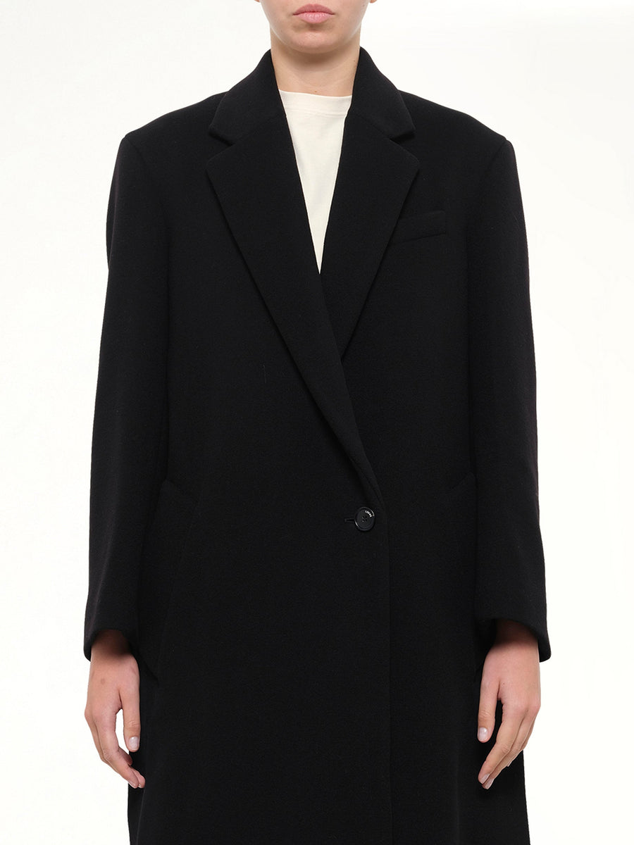 Wool Cashmere Coat in Black