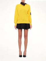 Wool Zip-Up Sweater in Yellow