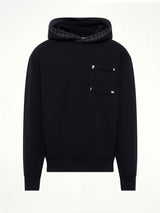 Palm Rib Loose Hoodie in Black/Off White