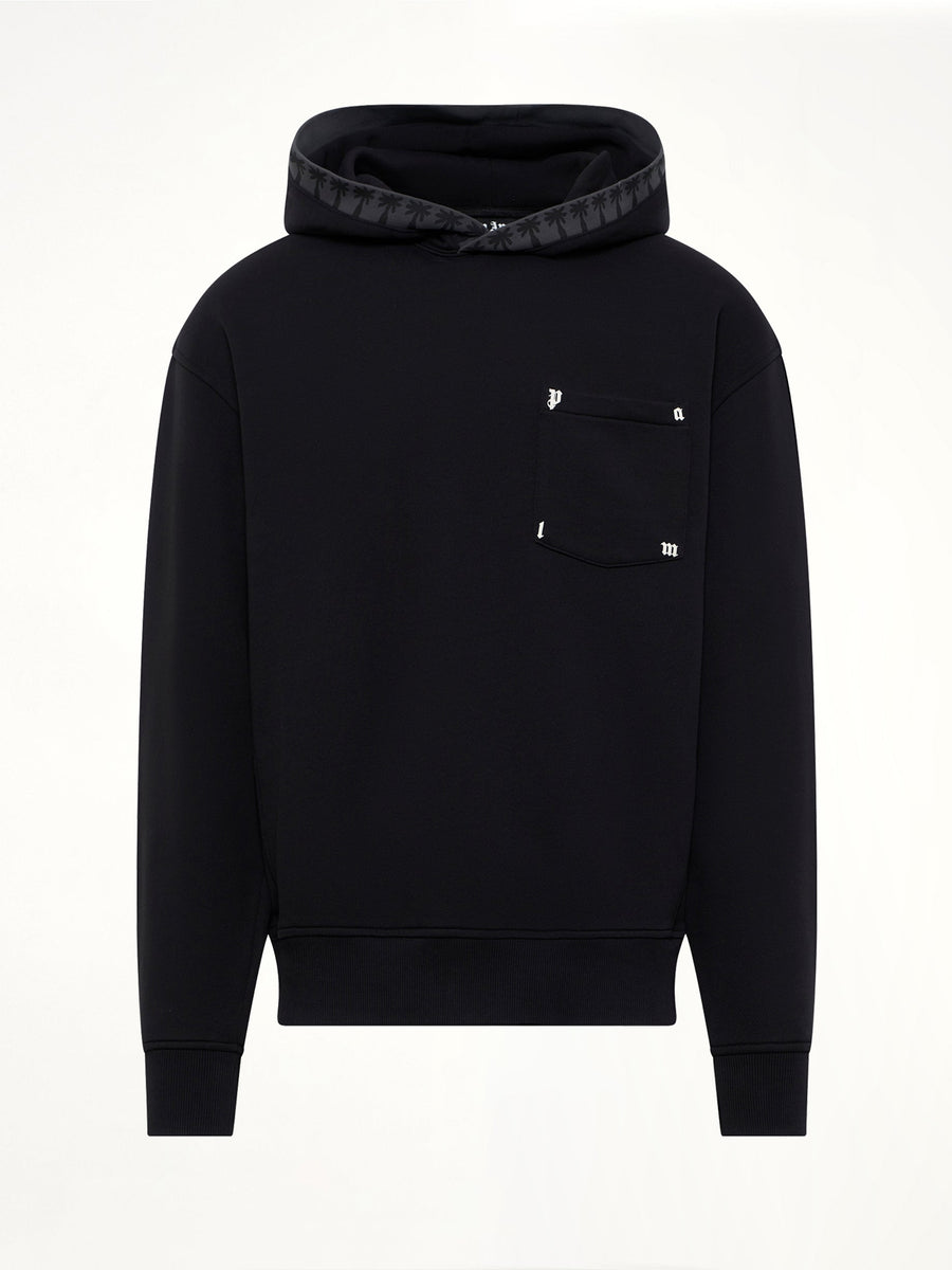 Palm Rib Loose Hoodie in Black/Off White