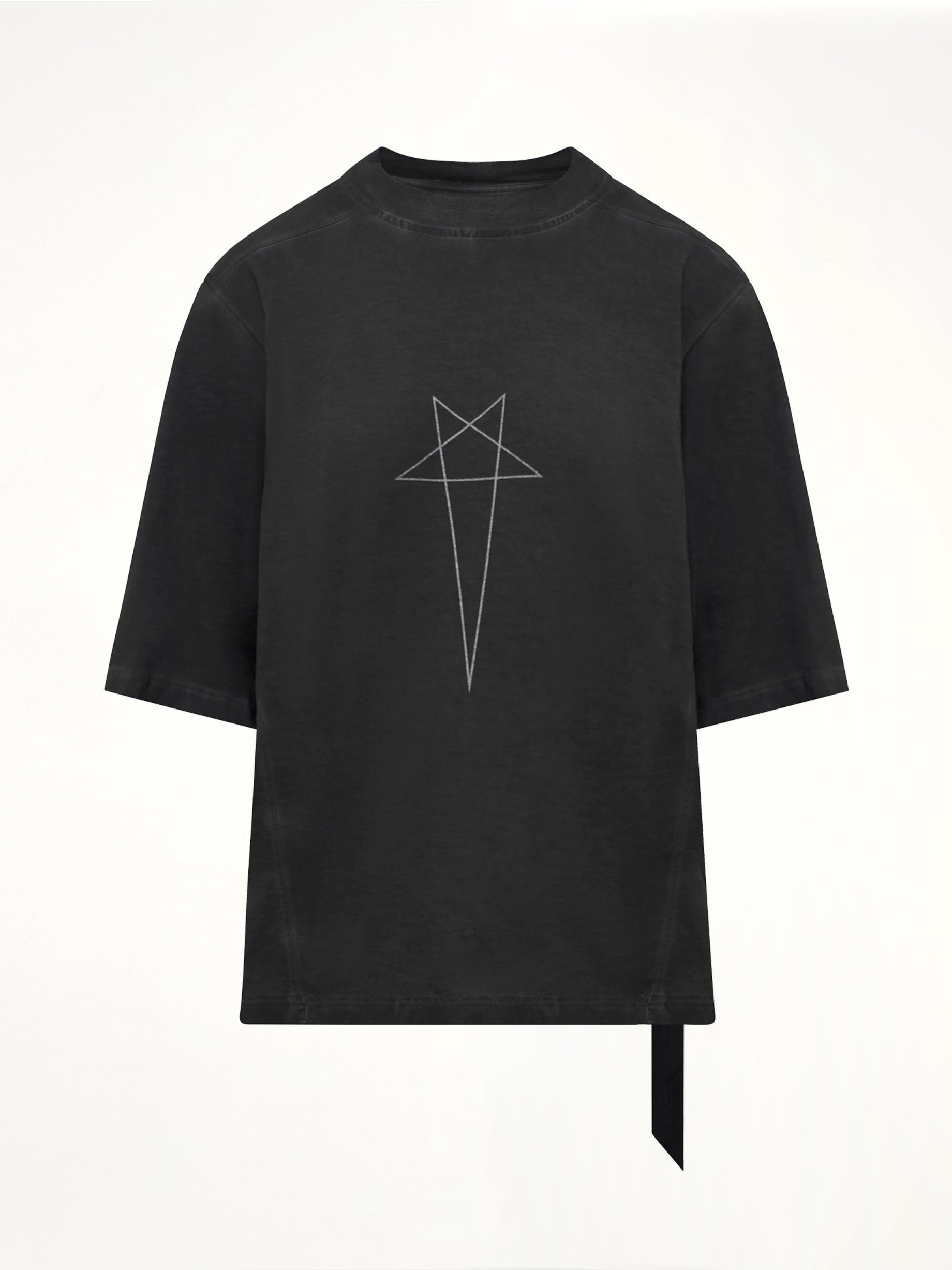 Pentagram Print Walrus T-Shirt in Faded Black