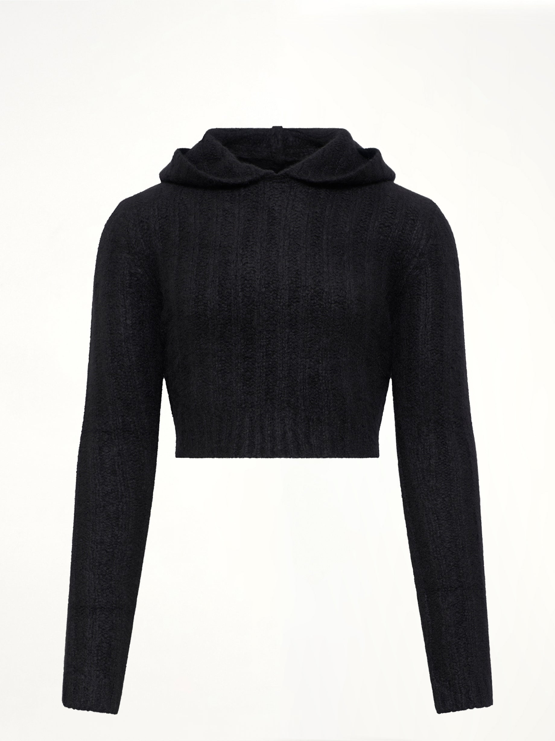 Tower Cropped Hooded Pull in Black