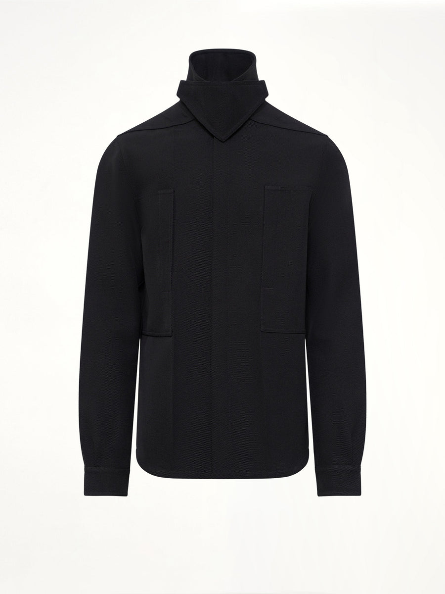 Tower Wool Outershirt in Black