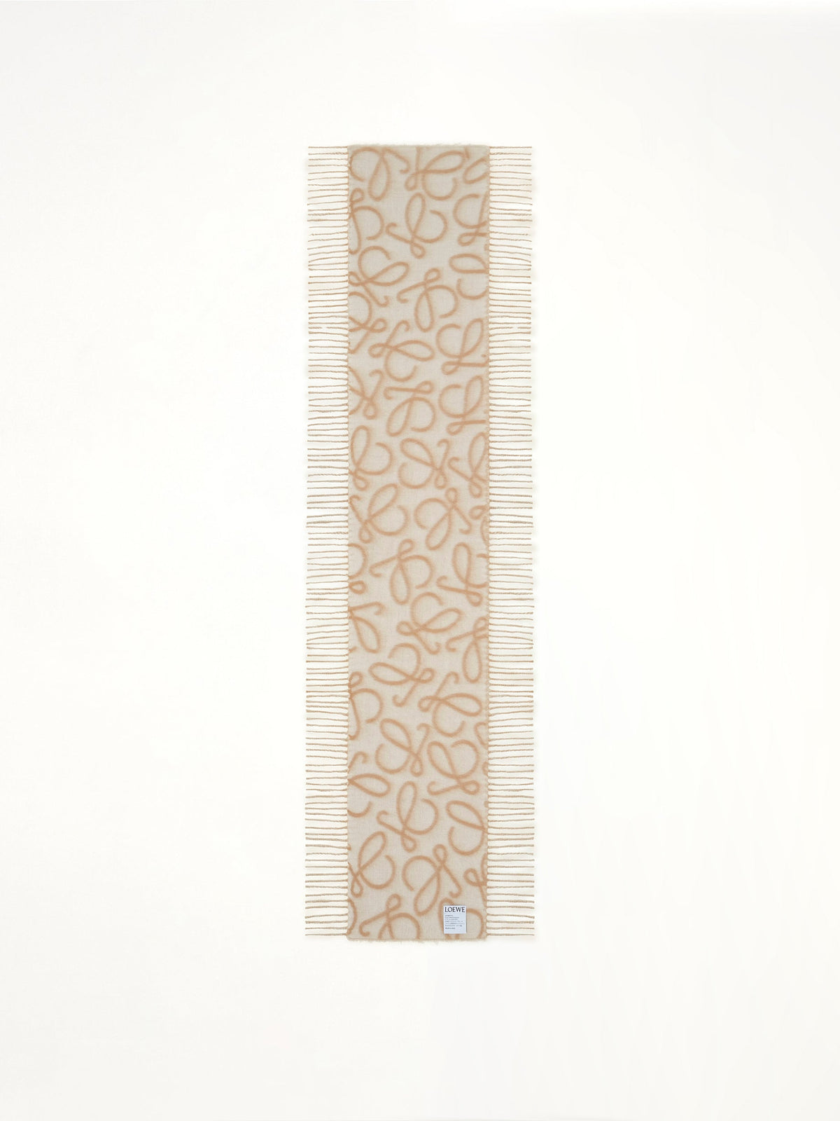 27X158 Anagram Alpaca Blend Scarf in Beige/White