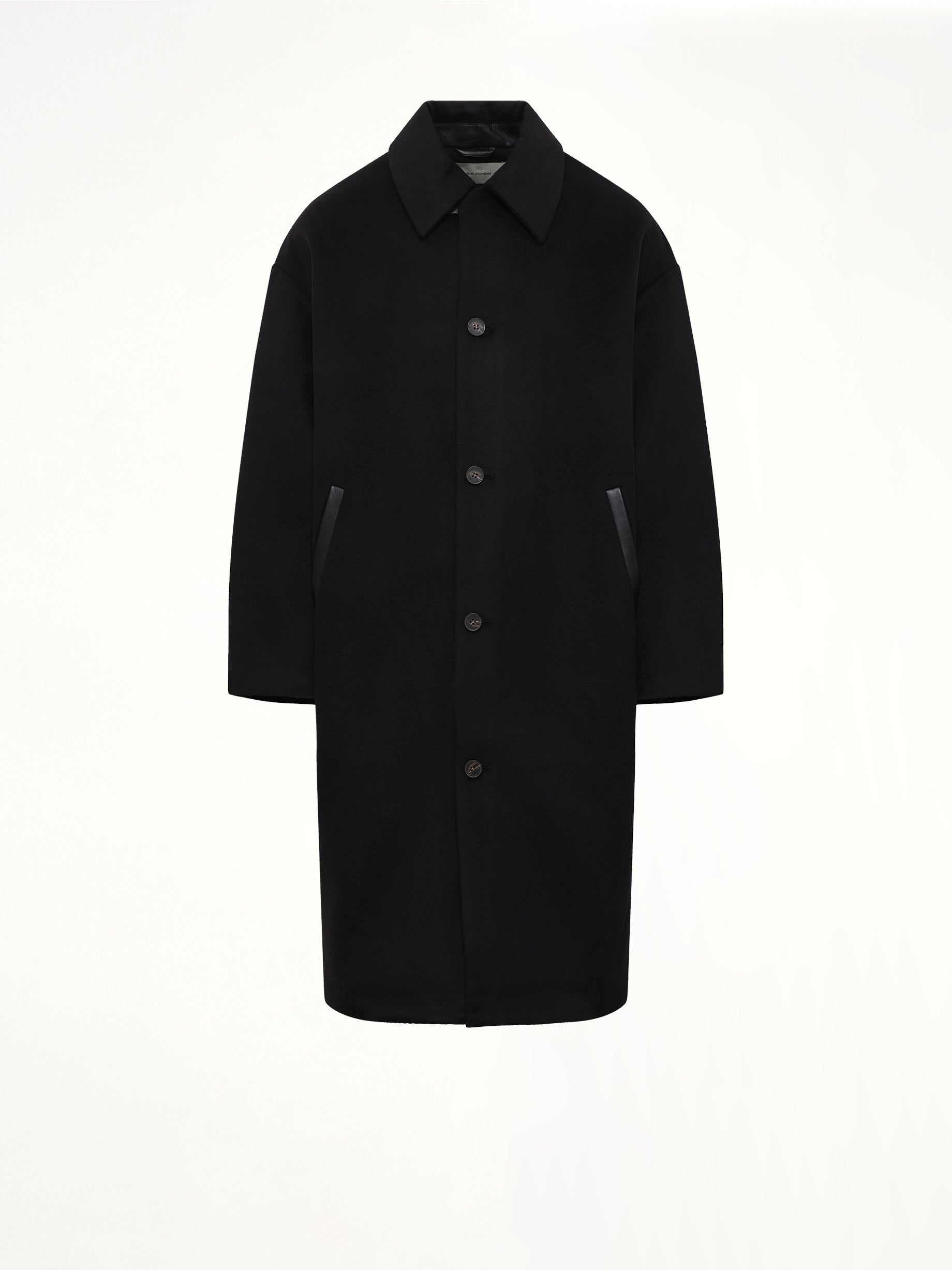 Arcform Wool Coat in Black
