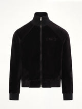 Madera Velour Track Jacket in Black