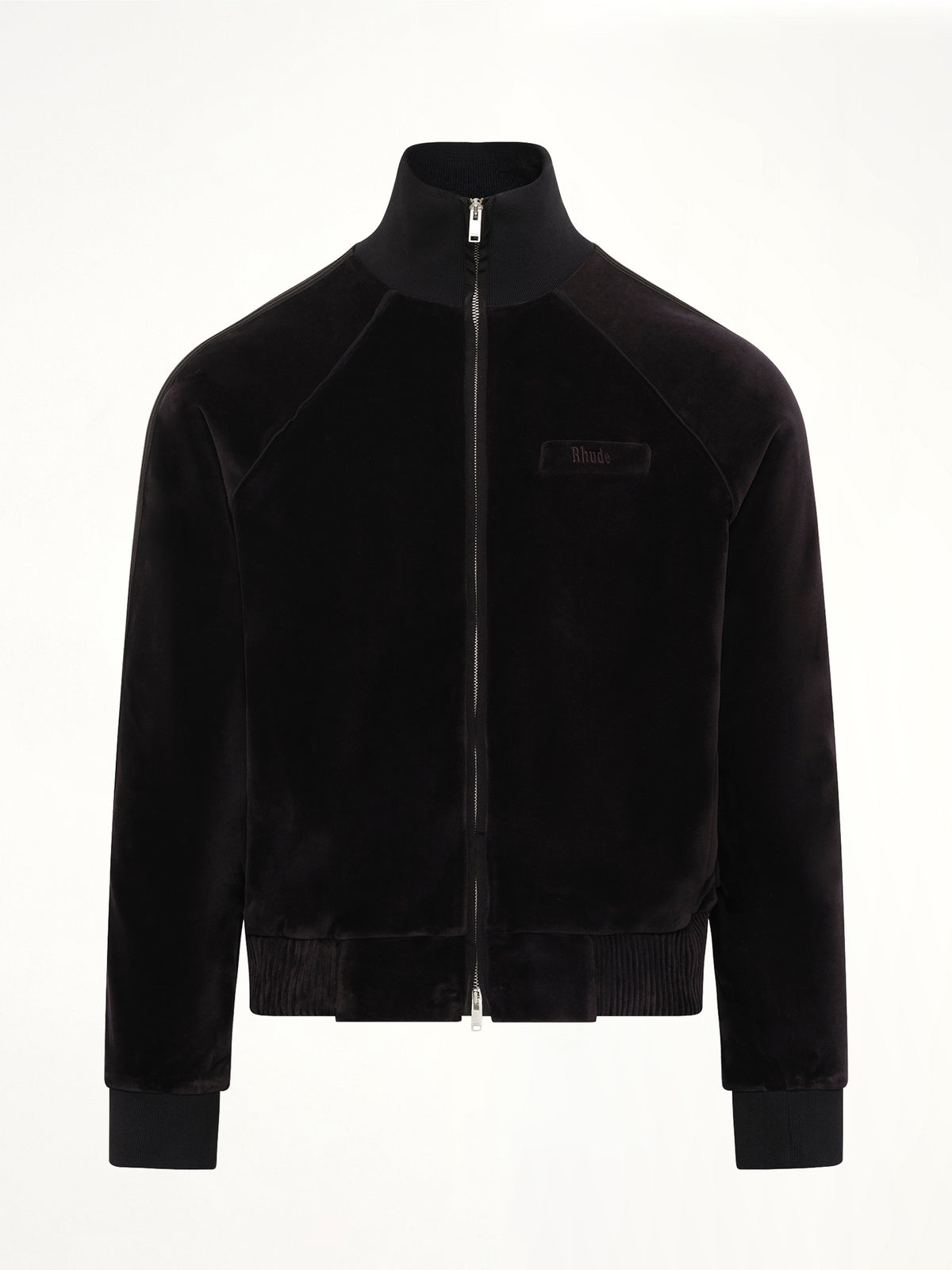 Madera Velour Track Jacket in Black