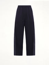 Patchwork Striped Pants in Navy Blue