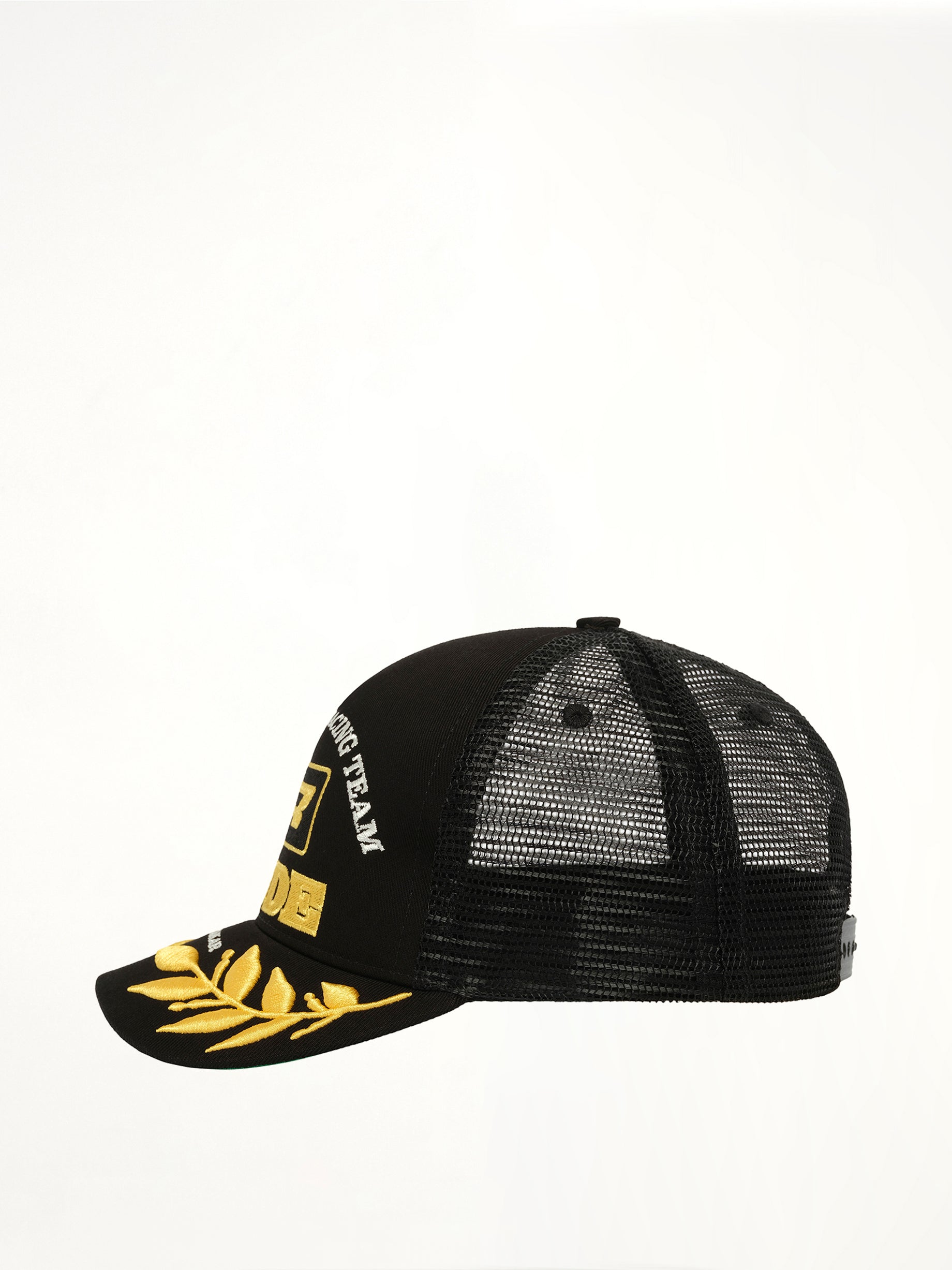 Rhude Racing Panel Trucker Hat in Black