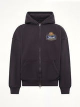 Rhude Safari Crest Zip Up Hoodie in Vintage Black