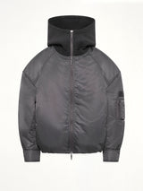 Two-in-One Nylon Padded Jacket in Grey