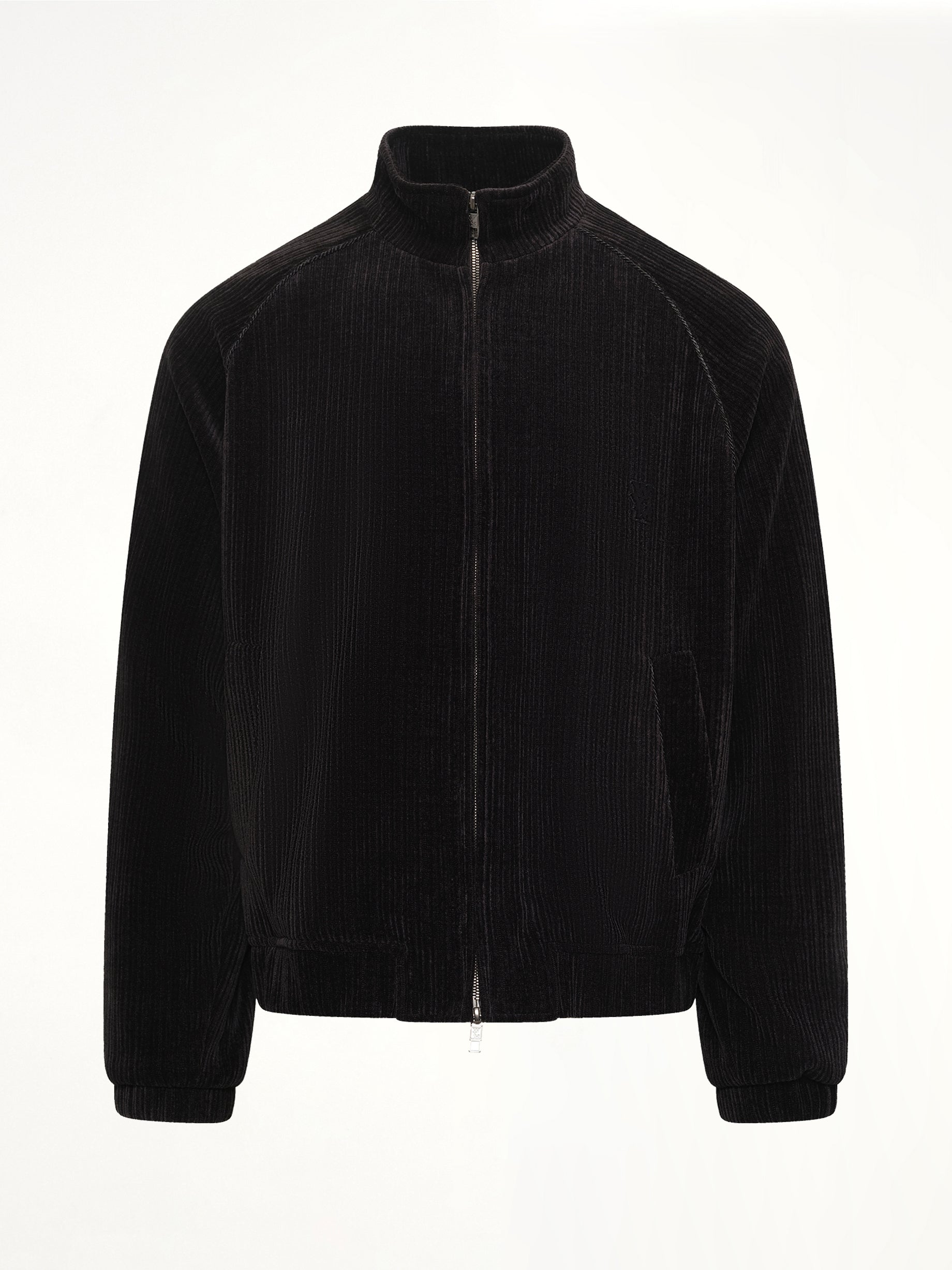 Velvet Track Top in Black