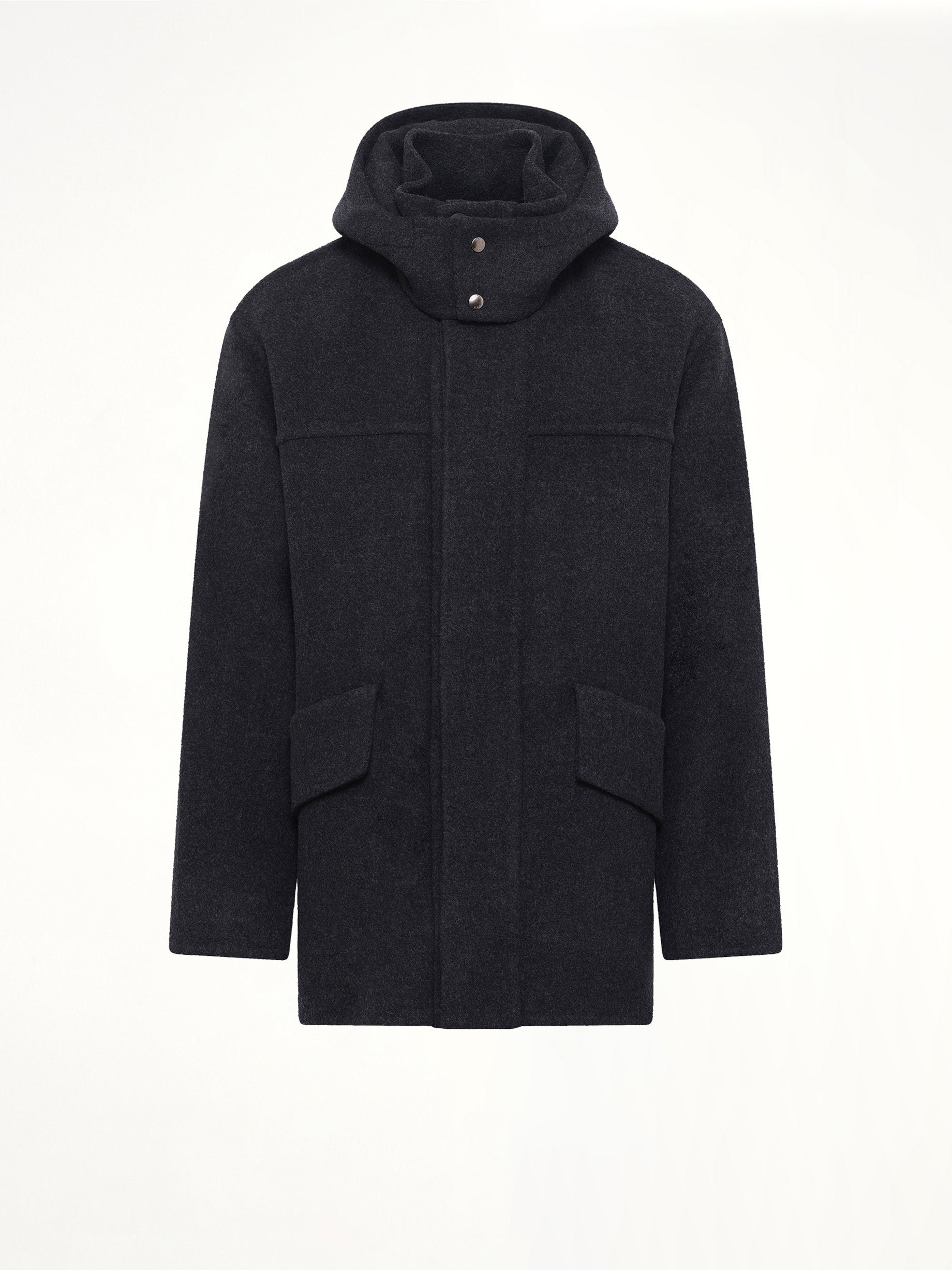 Wool Cashmere Parka in Grey