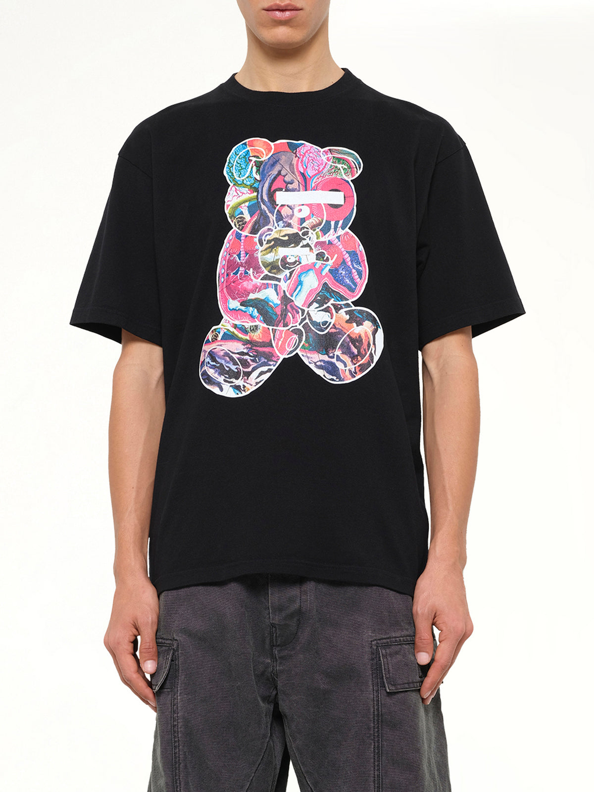 Abstract Bear T-Shirt in Black