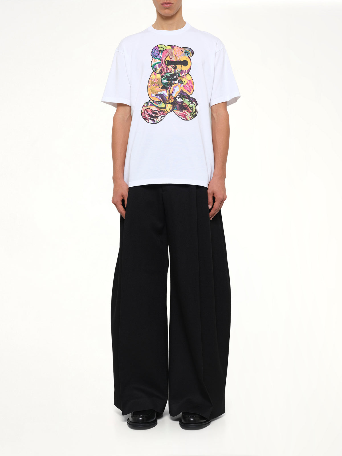 Abstract Bear T-Shirt in White