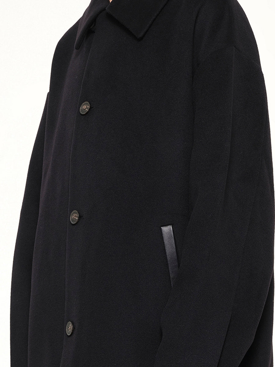 Arcform Wool Coat in Black