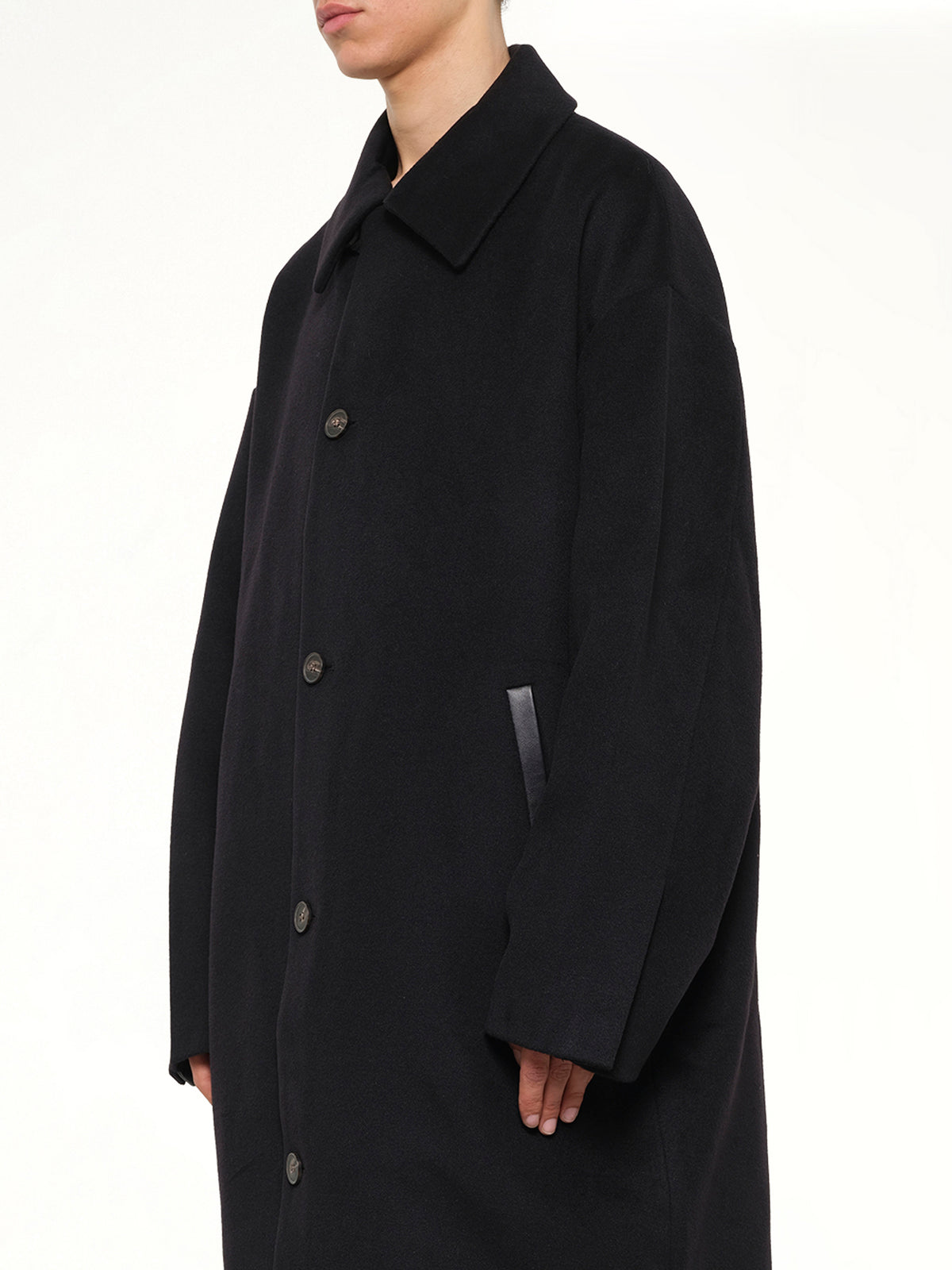 Arcform Wool Coat in Black