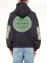 Bordeaux Reserve Zip Up Hoodie in Vintage Black/Green