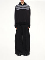 Chain Stitch Hoodie in Black