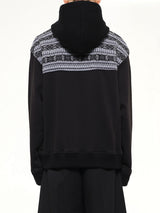 Chain Stitch Hoodie in Black