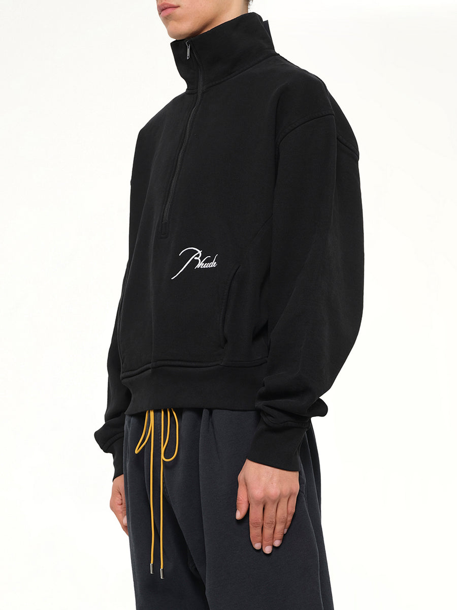 Classique Half Zip Sweatshirt in Black/White