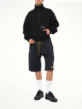 Classique Half Zip Sweatshirt in Black/White