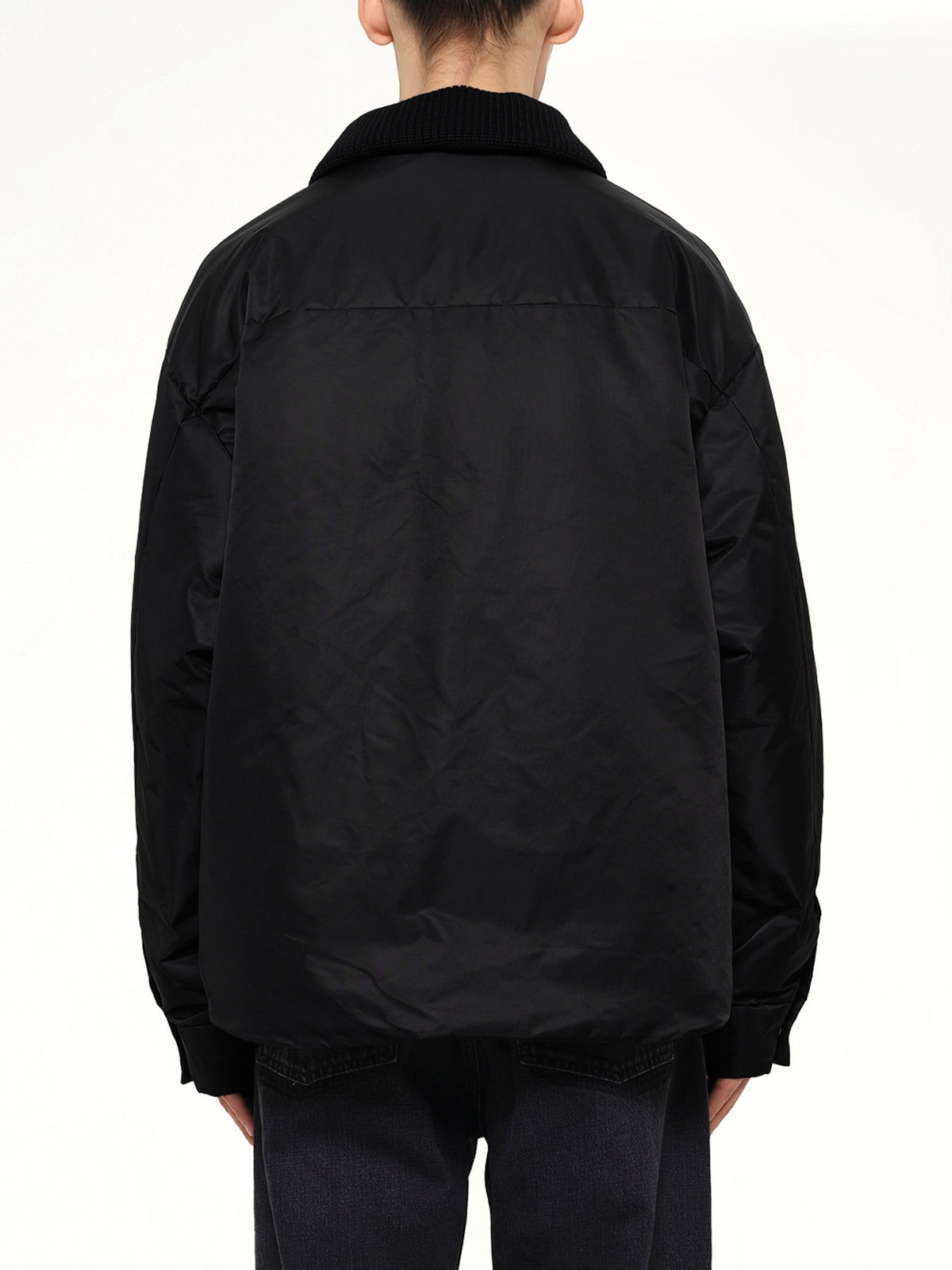 Down Shirt Jacket in Black