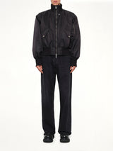 Echo Nylon Bomber Jacket in Black