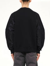 Heart Embroidery Sweatshirt in Black