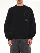 Heart Embroidery Sweatshirt in Black