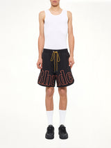 Logo Track Short in Black/Orange