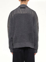 Patchwork Nylon Utility Cardigan in Dark Grey