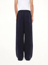 Patchwork Striped Pants in Navy Blue