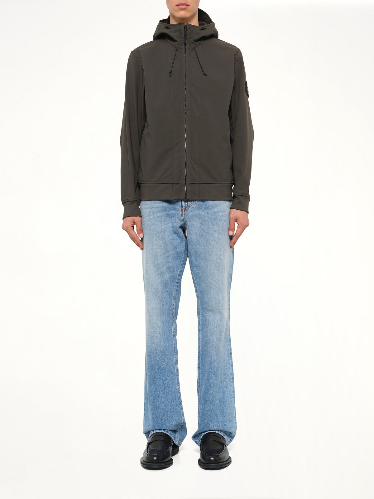 Q100004 Soft Shell Hooded Jacket in Coal Grey