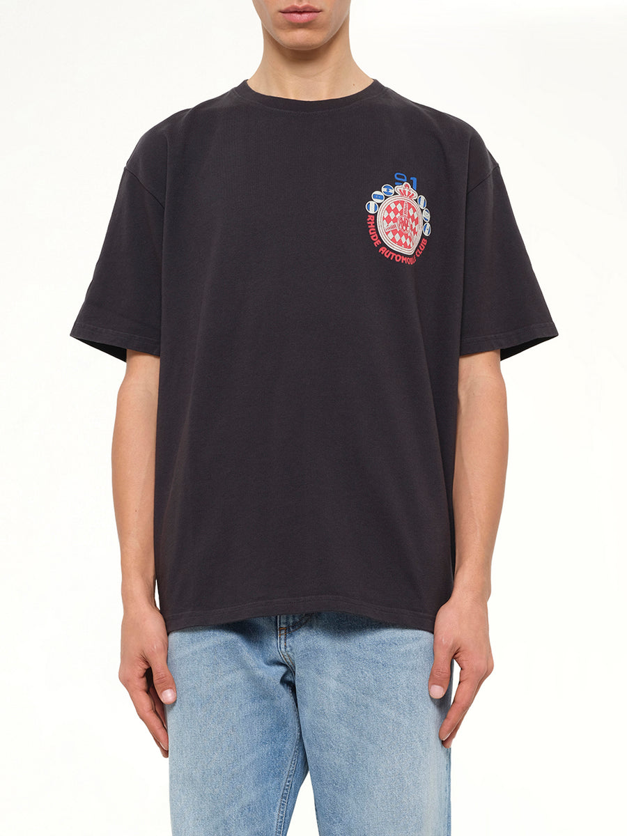 Rhude Automobile Club T-Shirt in Vintage Black