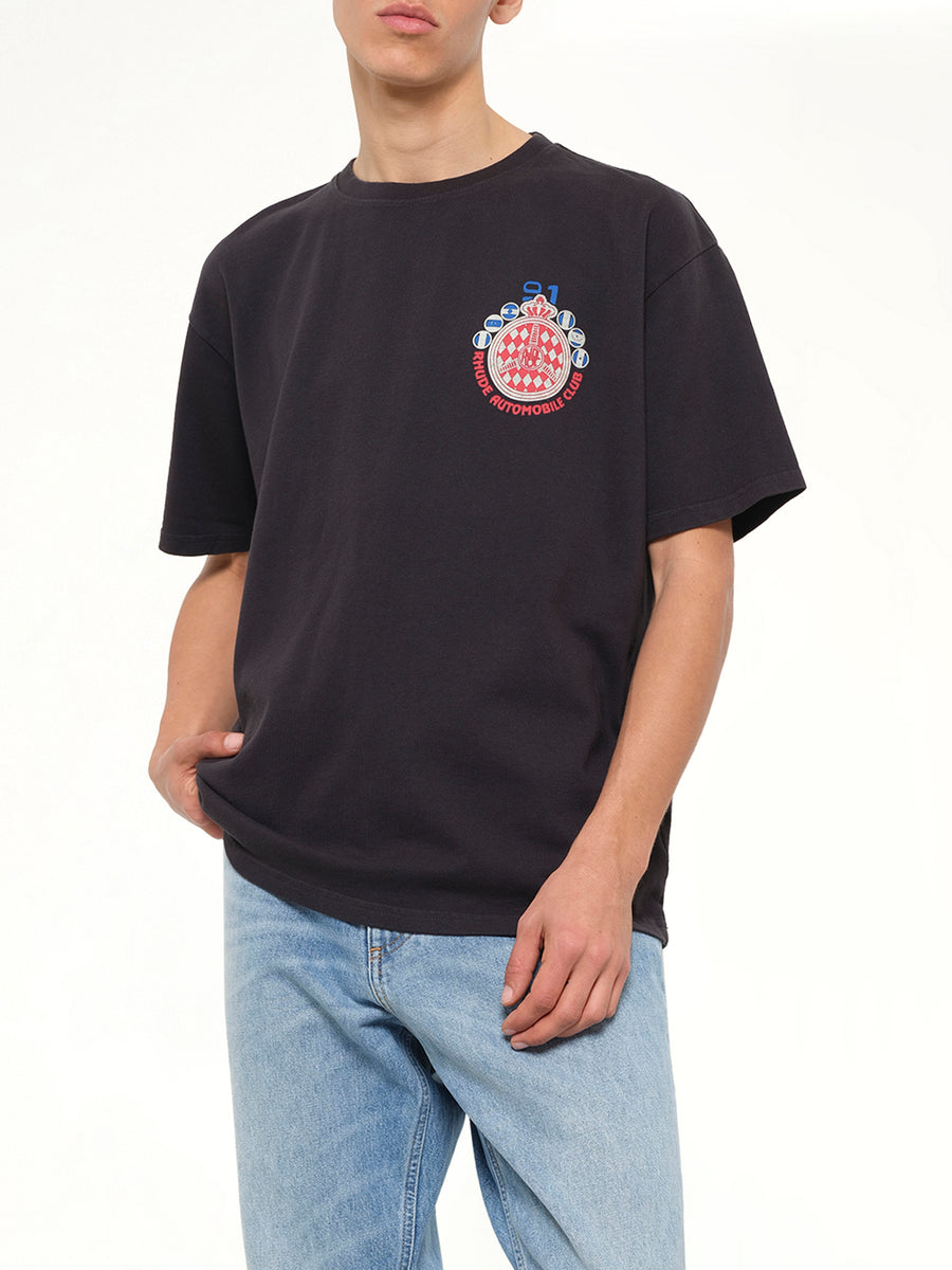 Rhude Automobile Club T-Shirt in Vintage Black