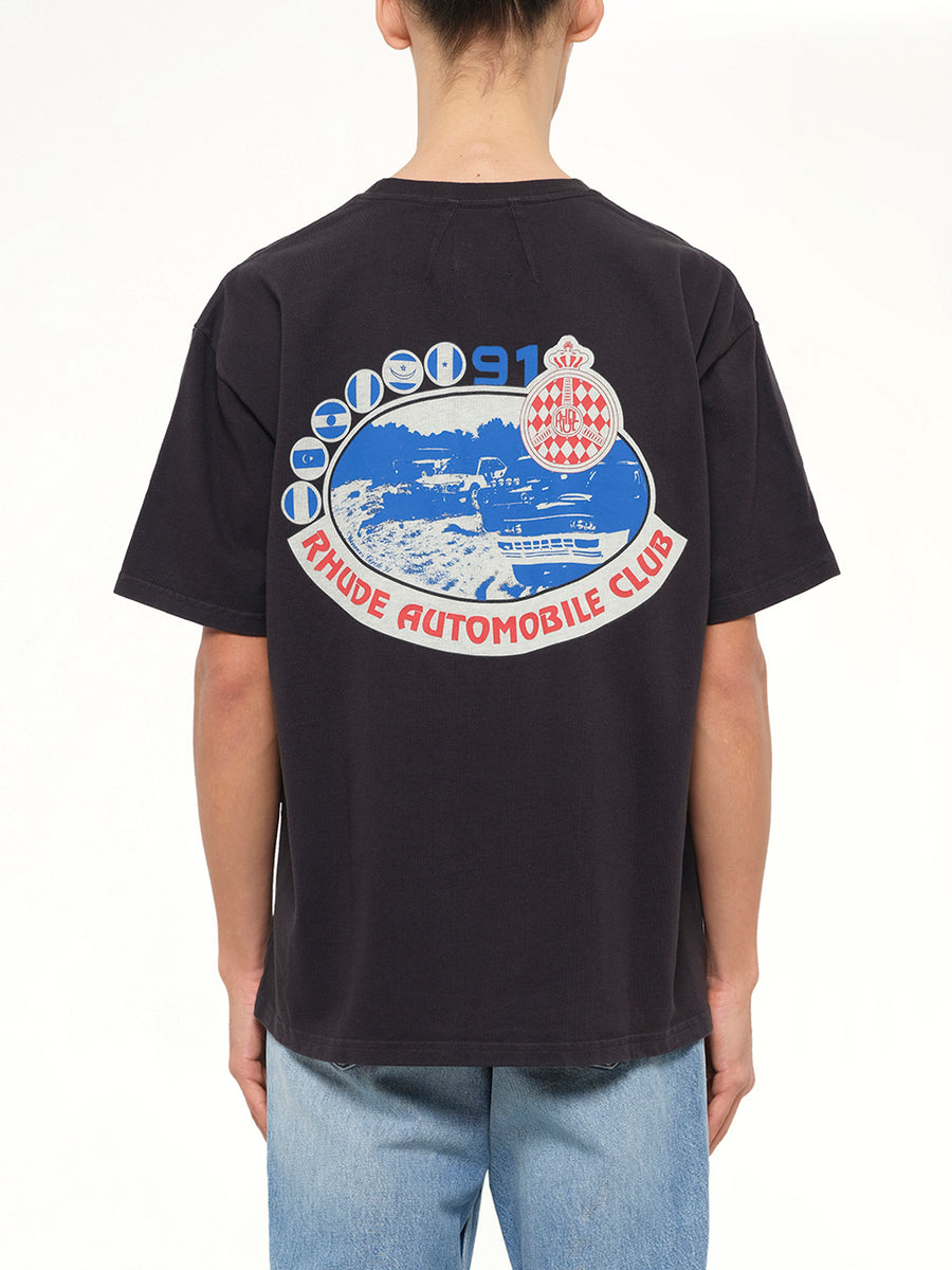 Rhude Automobile Club T-Shirt in Vintage Black