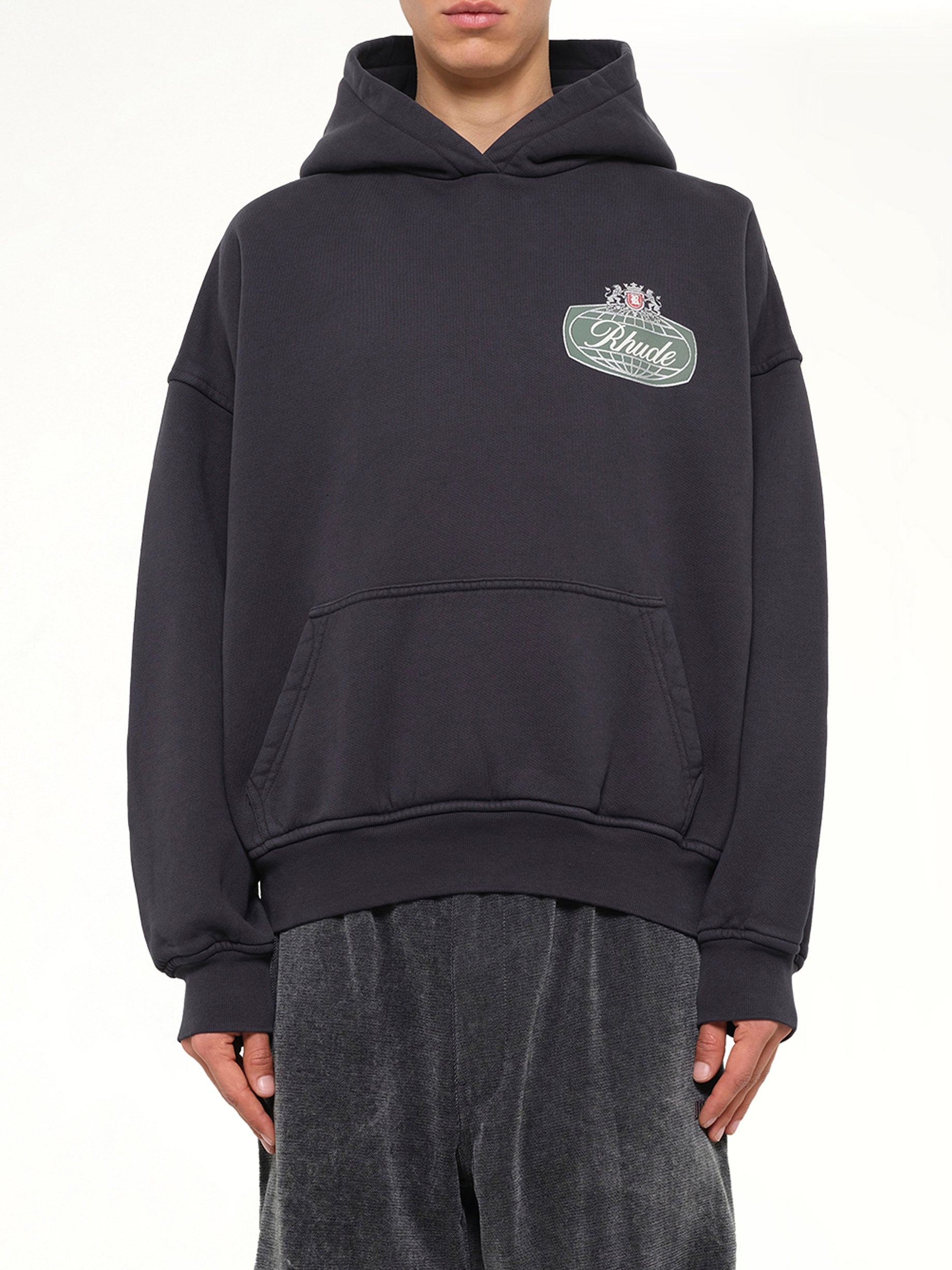 Rhude Desert Crest Hoodie in Vintage Black/Silver