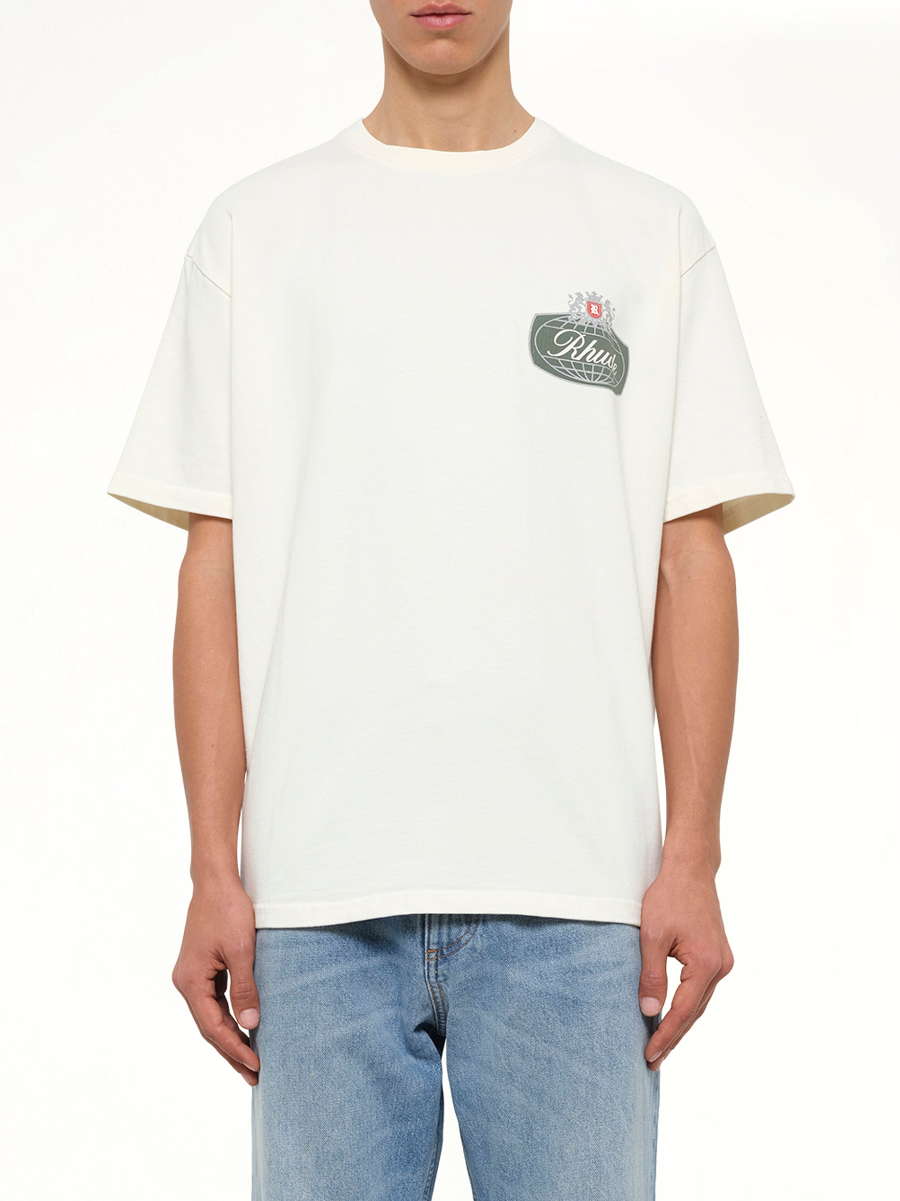 Rhude Desert Crest T-Shirt in Vintage White/Silver